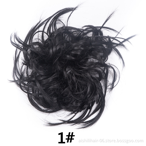 Aishili wholesale messy hair buns extension synthetic hair Elastic Band Chignon for women